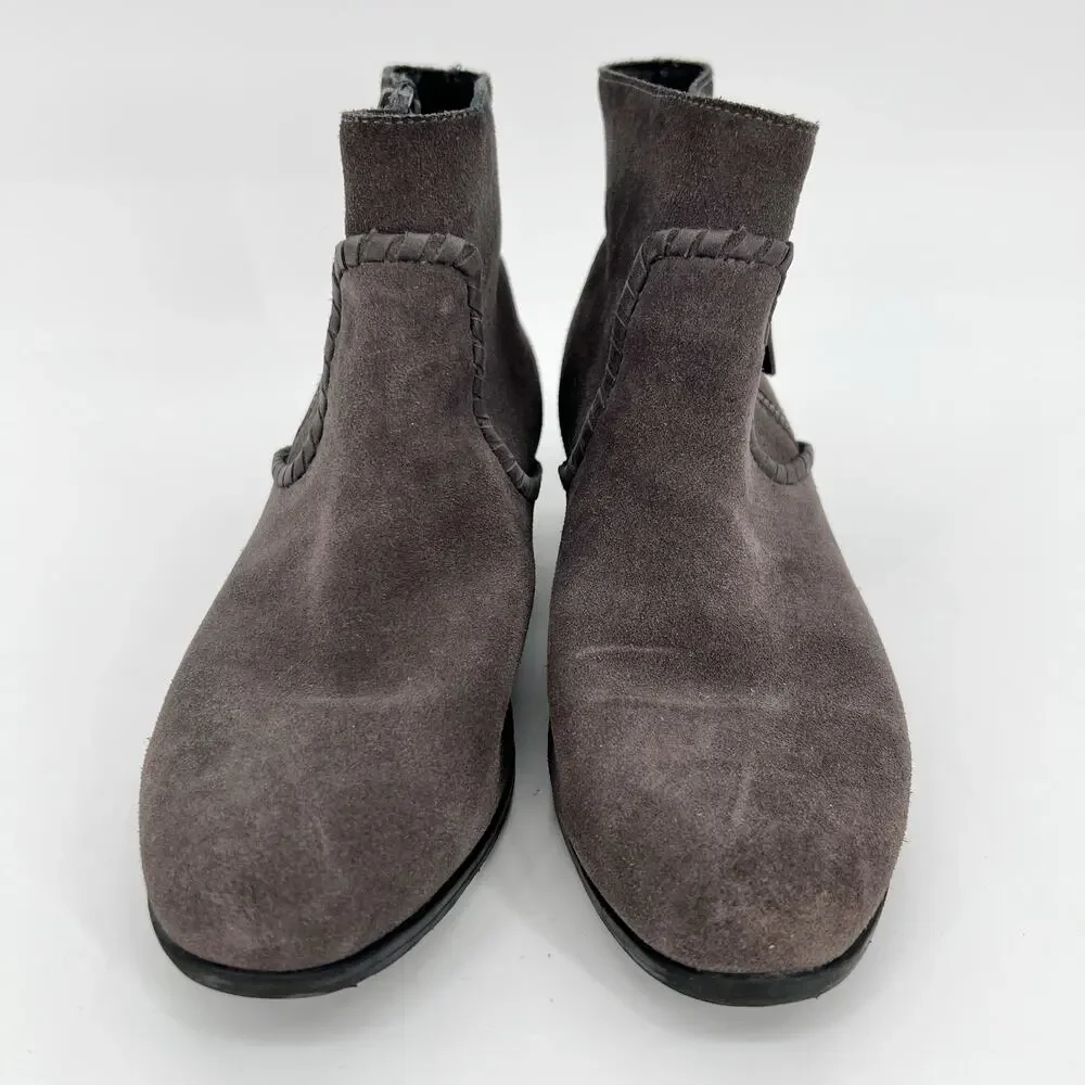 Jack Rogers Dylan Waterproof Ankle Bootie Womens 9.5M Gray Suede Leather Western